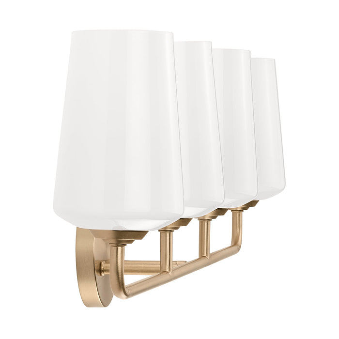 Progress Lighting 94300545177 Celino Collection 4-Light Bath And Vanity Fixture Champagne Bronze With White Glass Shades (P300545-177)