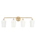 Progress Lighting 94300545177 Celino Collection 4-Light Bath And Vanity Fixture Champagne Bronze With White Glass Shades (P300545-177)