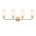 Progress Lighting 94300545177 Celino Collection 4-Light Bath And Vanity Fixture Champagne Bronze With White Glass Shades (P300545-177)