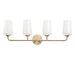 Progress Lighting 94300545177 Celino Collection 4-Light Bath And Vanity Fixture Champagne Bronze With White Glass Shades (P300545-177)