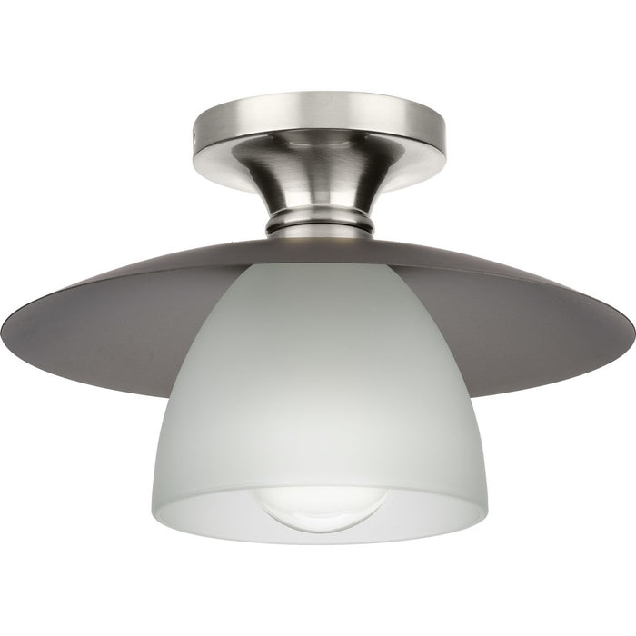 Progress Lighting Trimble Collection One-Light Semi-Flush Close-To-Ceiling Fixture Brushed Nickel (P350233-009)