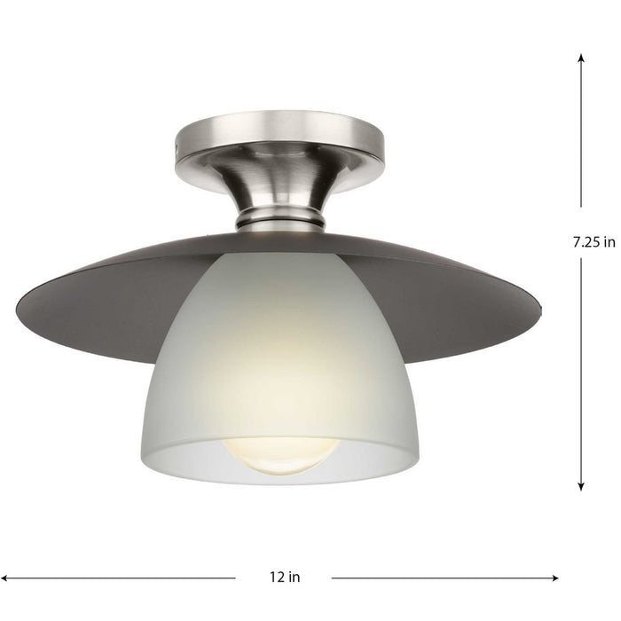 Progress Lighting Trimble Collection One-Light Semi-Flush Close-To-Ceiling Fixture Brushed Nickel (P350233-009)