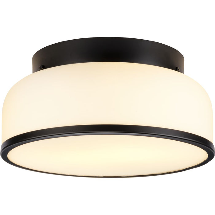 Progress Lighting Parkhurst Collection Two-Light Flush Mount Close-To-Ceiling Fixture Matte Black (P350255-31M)