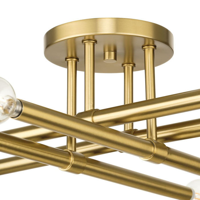 Progress Lighting Arya Collection Four-Light Semi-Flush Close-To-Ceiling Fixture Brushed Gold (P350257-191)