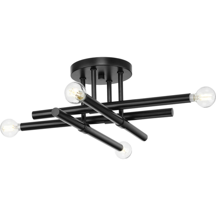 Progress Lighting Arya Collection Four-Light Semi-Flush Close-To-Ceiling Fixture Matte Black (P350257-31M)