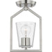 Progress Lighting Vertex Collection One-Light Semi-Flush Close-To-Ceiling Fixture Brushed Nickel (P350258-009)