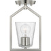 Progress Lighting Vertex Collection One-Light Semi-Flush Close-To-Ceiling Fixture Brushed Nickel (P350258-009)