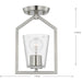 Progress Lighting Vertex Collection One-Light Semi-Flush Close-To-Ceiling Fixture Brushed Nickel (P350258-009)