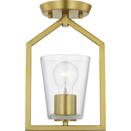 Progress Lighting Vertex Collection One-Light Semi-Flush Close-To-Ceiling Fixture Brushed Gold (P350258-191)