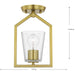 Progress Lighting Vertex Collection One-Light Semi-Flush Close-To-Ceiling Fixture Brushed Gold (P350258-191)