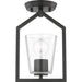 Progress Lighting Vertex Collection One-Light Semi-Flush Close-To-Ceiling Fixture Matte Black (P350258-31M)