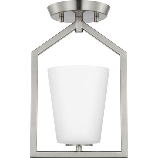 Progress Lighting Vertex Collection One-Light Semi-Flush Close-To-Ceiling Fixture Brushed Nickel (P350259-009)