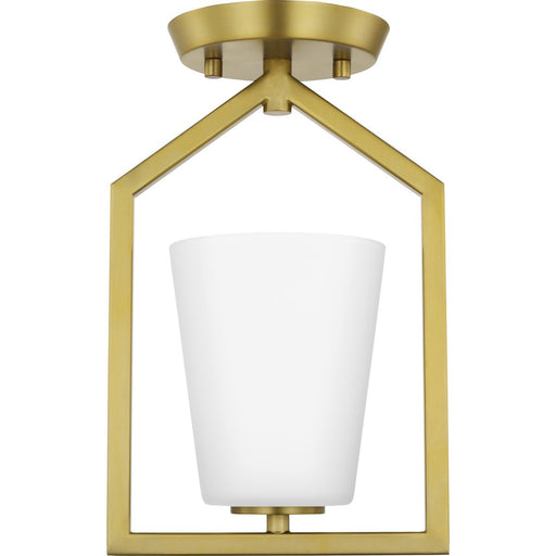 Progress Lighting Vertex Collection One-Light Semi-Flush Close-To-Ceiling Fixture Brushed Gold (P350259-191)