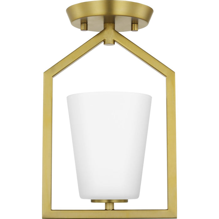Progress Lighting Vertex Collection One-Light Semi-Flush Close-To-Ceiling Fixture Brushed Gold (P350259-191)