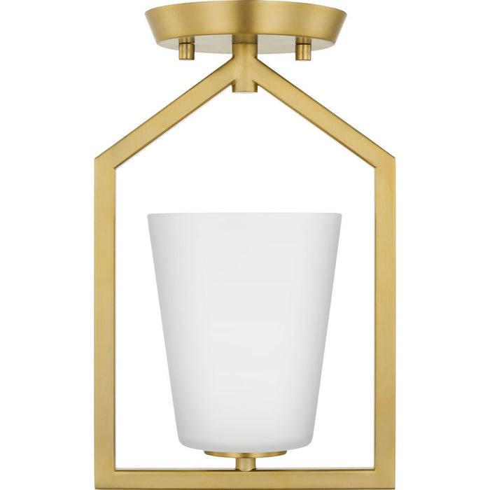 Progress Lighting Vertex Collection One-Light Semi-Flush Close-To-Ceiling Fixture Brushed Gold (P350259-191)