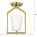 Progress Lighting Vertex Collection One-Light Semi-Flush Close-To-Ceiling Fixture Brushed Gold (P350259-191)