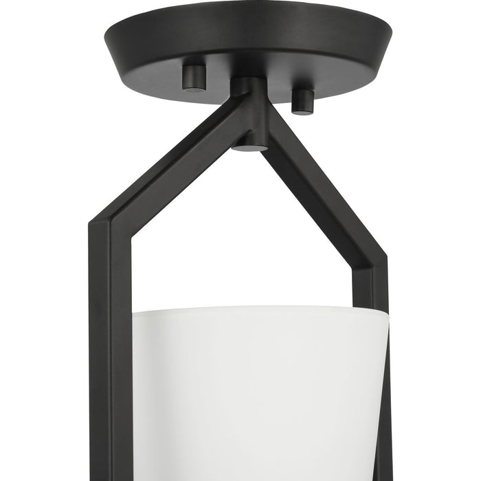 Progress Lighting Vertex Collection One-Light Semi-Flush Close-To-Ceiling Fixture Matte Black (P350259-31M)