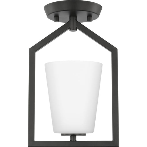 Progress Lighting Vertex Collection One-Light Semi-Flush Close-To-Ceiling Fixture Matte Black (P350259-31M)