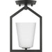 Progress Lighting Vertex Collection One-Light Semi-Flush Close-To-Ceiling Fixture Matte Black (P350259-31M)