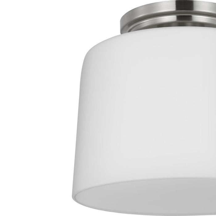 Progress Lighting Adley Collection One-Light Flush Mount Close-To-Ceiling Fixture Brushed Nickel (P350260-009)