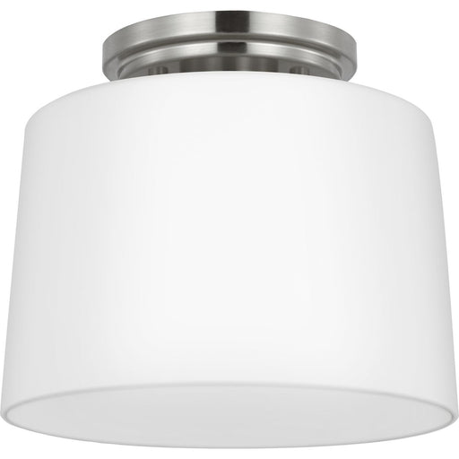 Progress Lighting Adley Collection One-Light Flush Mount Close-To-Ceiling Fixture Brushed Nickel (P350260-009)