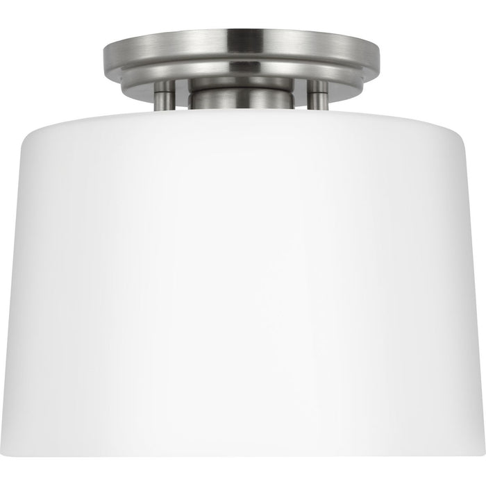 Progress Lighting Adley Collection One-Light Flush Mount Close-To-Ceiling Fixture Brushed Nickel (P350260-009)