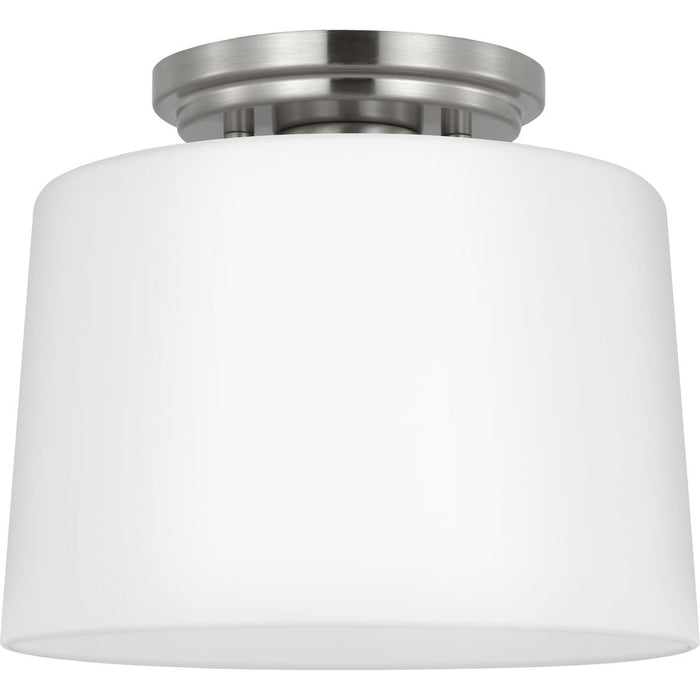 Progress Lighting Adley Collection One-Light Flush Mount Close-To-Ceiling Fixture Brushed Nickel (P350260-009)