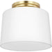 Progress Lighting Adley Collection One-Light Flush Mount Close-To-Ceiling Fixture Satin Brass (P350260-012)