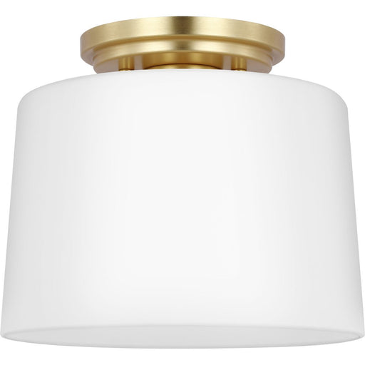 Progress Lighting Adley Collection One-Light Flush Mount Close-To-Ceiling Fixture Satin Brass (P350260-012)