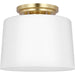 Progress Lighting Adley Collection One-Light Flush Mount Close-To-Ceiling Fixture Satin Brass (P350260-012)