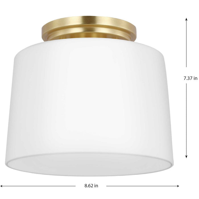 Progress Lighting Adley Collection One-Light Flush Mount Close-To-Ceiling Fixture Satin Brass (P350260-012)