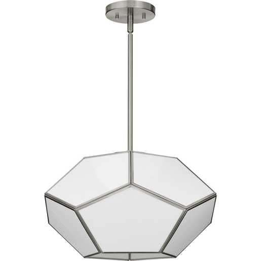 Progress Lighting Latham Collection Three-Light Semi Flush Convertible Close-To-Ceiling Fixture Brushed Nickel (P350261-009)