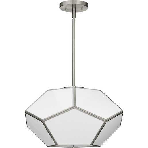 Progress Lighting Latham Collection Three-Light Semi Flush Convertible Close-To-Ceiling Fixture Brushed Nickel (P350261-009)