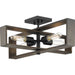 Progress Lighting Boundary Collection Four-Light Semi-Flush Close-To-Ceiling Fixture Matte Black (P350269-31M)