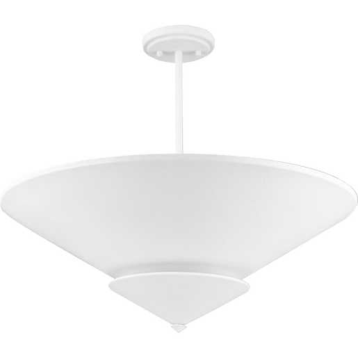 Progress Lighting Pinellas Collection Four-Light Semi-Flush Close-To-Ceiling Fixture White Plaster (P350270-197)