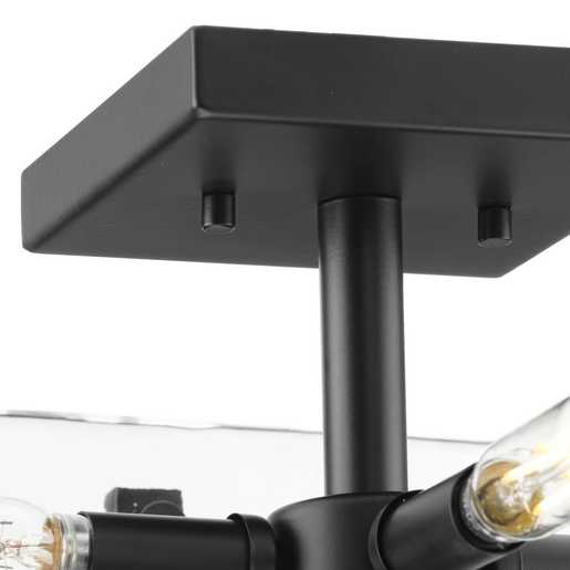 Progress Lighting Rivera Collection Four-Light Semi-Flush Close-To-Ceiling Fixture Matte Black (P350271-31M)