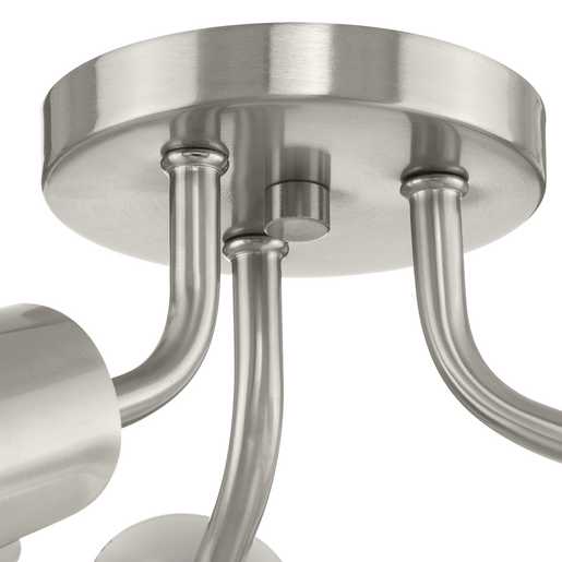 Progress Lighting Cornett Collection Three-Light Semi-Flush Close-To-Ceiling Fixture Brushed Nickel (P350272-009)