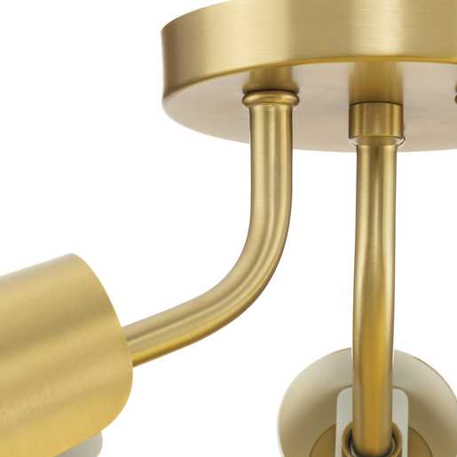 Progress Lighting Cornett Collection Three-Light Semi-Flush Close-To-Ceiling Fixture Brushed Gold (P350272-191)