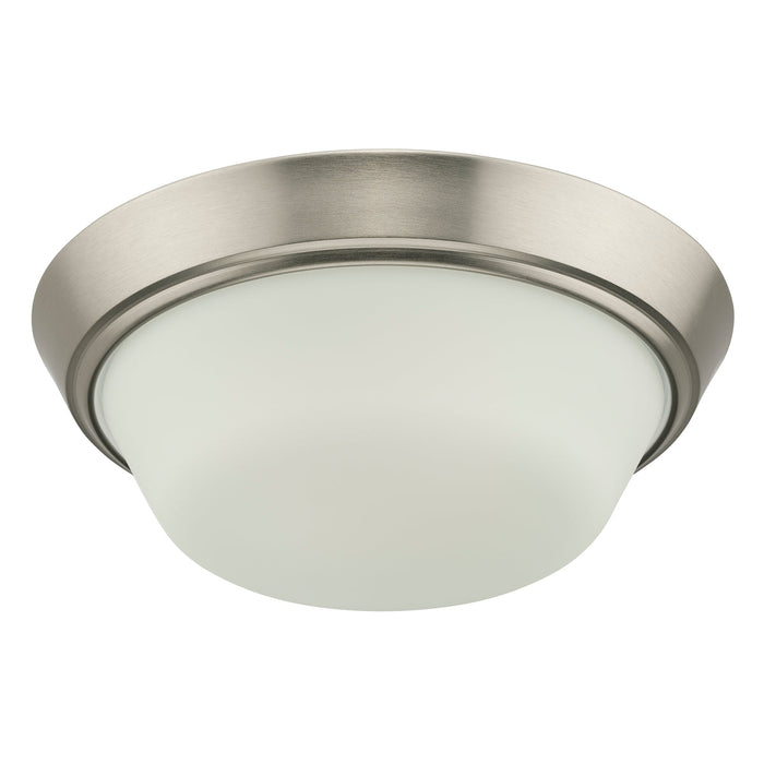 Progress Lighting 94350303009 Edessa Collection 13 Inch 2-Light Small Flush Mount Light Brushed Nickel With White Glass Shade (P350303-009)