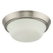 Progress Lighting 94350303009 Edessa Collection 13 Inch 2-Light Small Flush Mount Light Brushed Nickel With White Glass Shade (P350303-009)