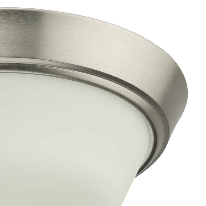 Progress Lighting 94350303009 Edessa Collection 13 Inch 2-Light Small Flush Mount Light Brushed Nickel With White Glass Shade (P350303-009)
