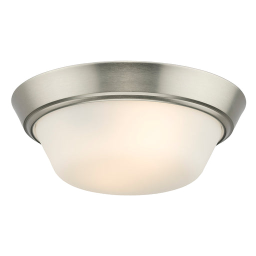 Progress Lighting 94350303009 Edessa Collection 13 Inch 2-Light Small Flush Mount Light Brushed Nickel With White Glass Shade (P350303-009)