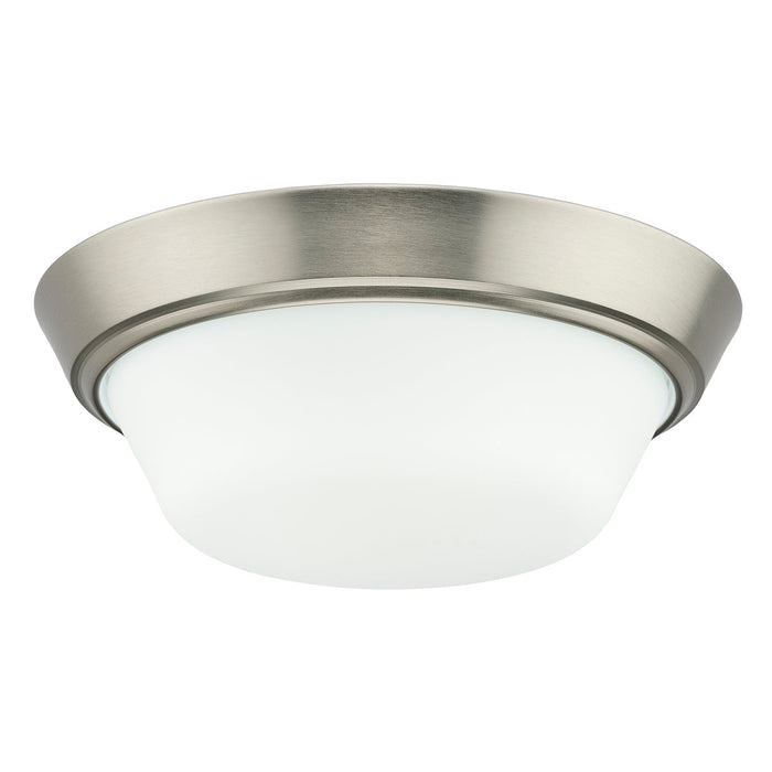 Progress Lighting 94350303009 Edessa Collection 13 Inch 2-Light Small Flush Mount Light Brushed Nickel With White Glass Shade (P350303-009)