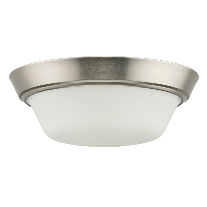Progress Lighting 94350303009 Edessa Collection 13 Inch 2-Light Small Flush Mount Light Brushed Nickel With White Glass Shade (P350303-009)