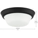 Progress Lighting 94350303031 Edessa Collection 13 Inch 2-Light Small Flush Mount Light Black With White Glass Shade (P350303-031)