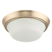 Progress Lighting 94350303177 Edessa Collection 13 Inch 2-Light Small Flush Mount Light Champagne Bronze With White Glass Shade (P350303-177)