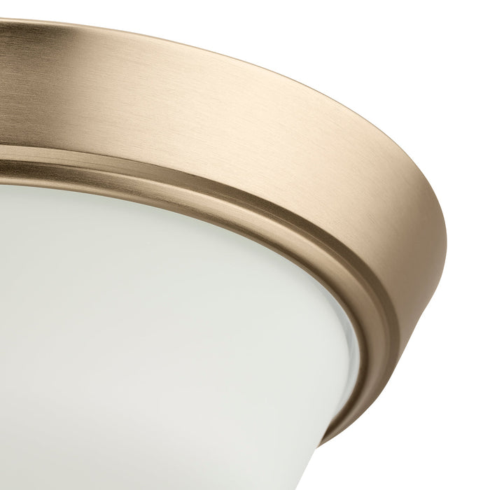 Progress Lighting 94350303177 Edessa Collection 13 Inch 2-Light Small Flush Mount Light Champagne Bronze With White Glass Shade (P350303-177)