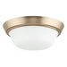 Progress Lighting 94350303177 Edessa Collection 13 Inch 2-Light Small Flush Mount Light Champagne Bronze With White Glass Shade (P350303-177)