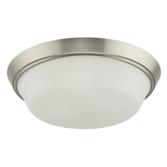 Progress Lighting 94350304009 Edessa Collection 16 Inch 2-Light Large Flush Mount Light Brushed Nickel With White Glass Shade (P350304-009)