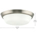 Progress Lighting 94350304009 Edessa Collection 16 Inch 2-Light Large Flush Mount Light Brushed Nickel With White Glass Shade (P350304-009)